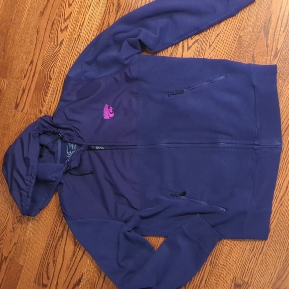 Gear purple fleece/ nylon hooded K State zip front jacket unisex sz XL Men's L - Picture 4 of 8